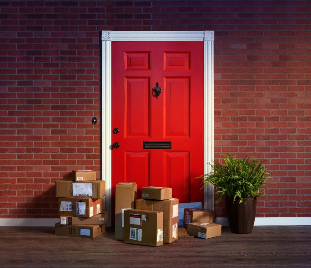 packages in front of door